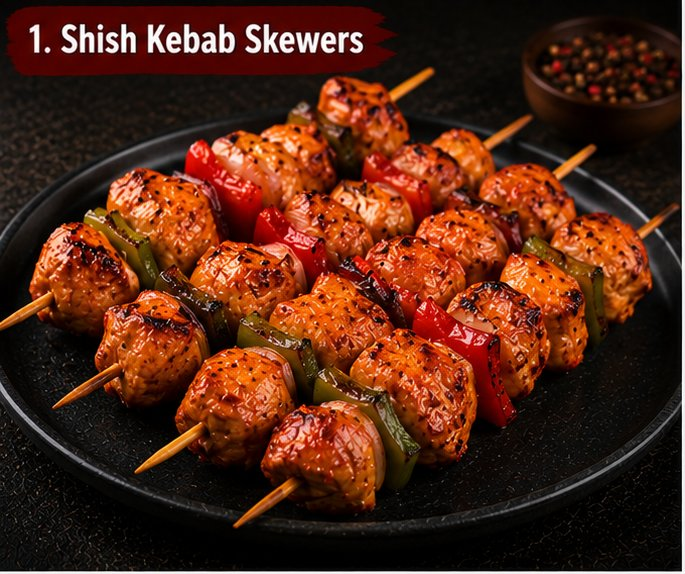 Chicken shish kebab skewers