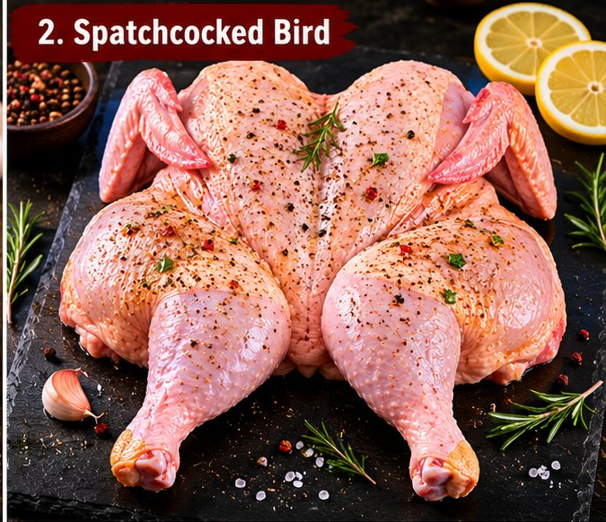 Spatchcocked chicken