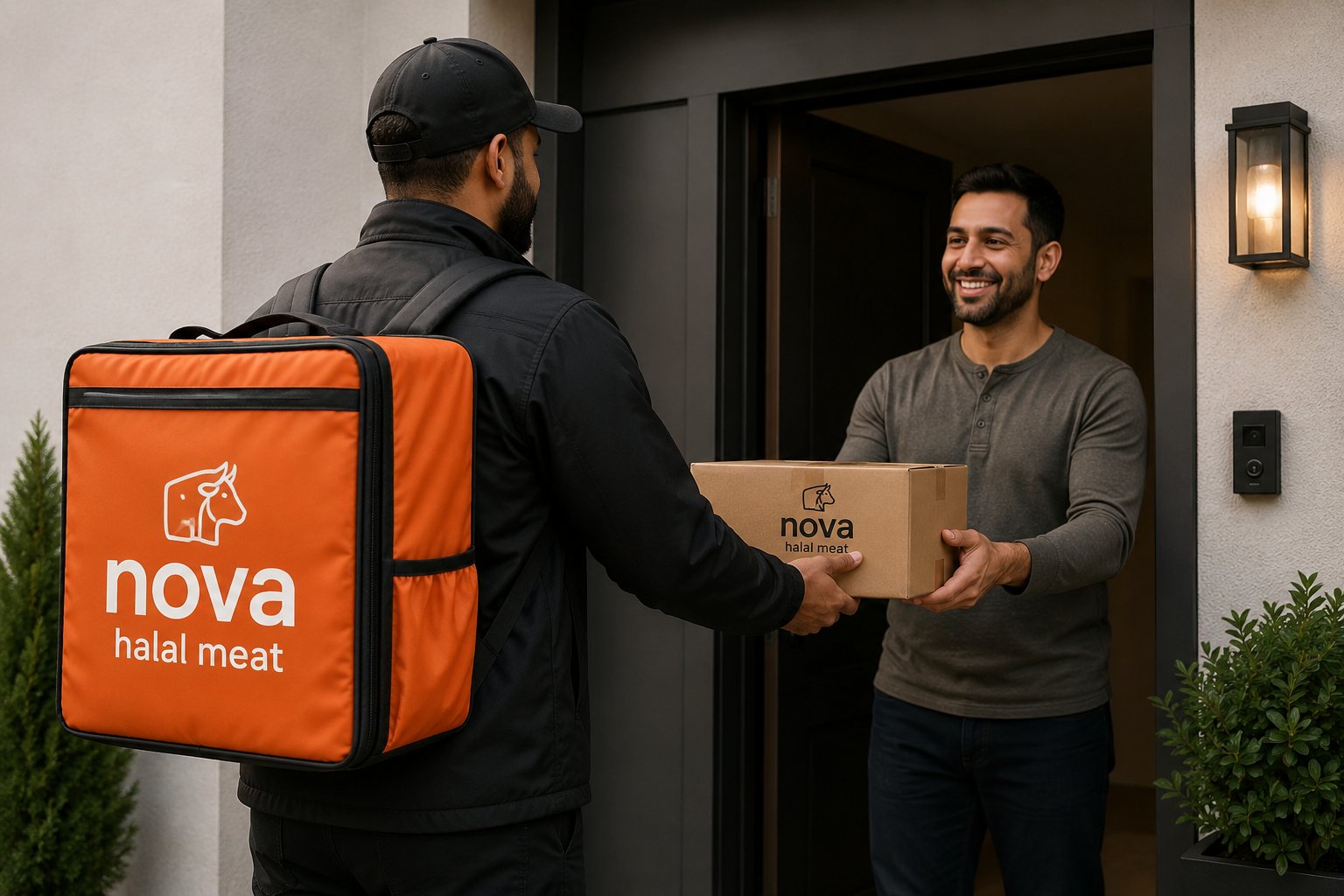 Nova courier delivering a box