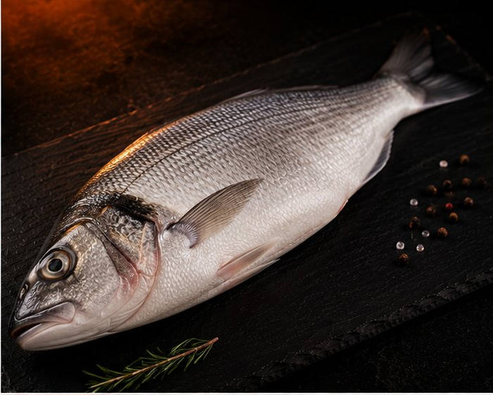 Whole sea bass