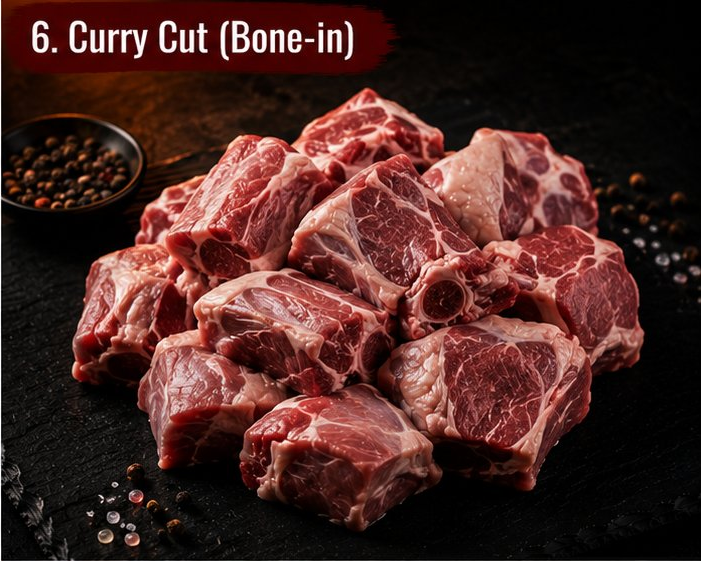 Goat curry cut