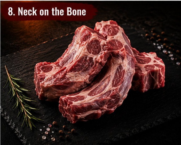 Goat neck on the bone